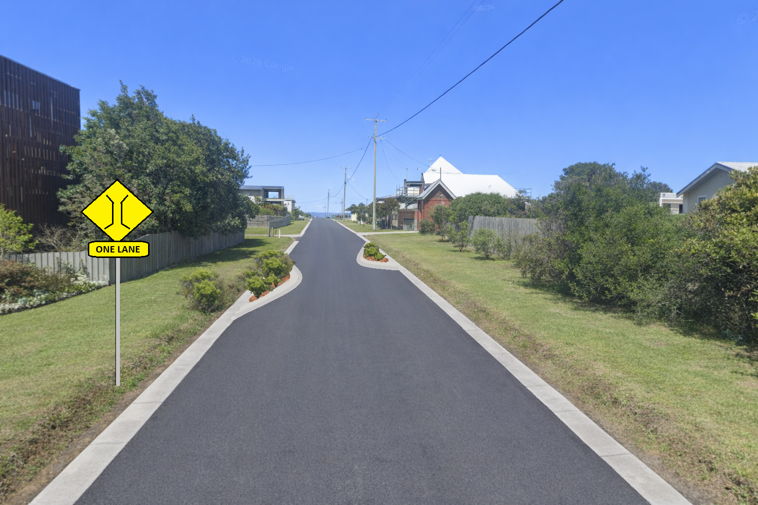 Example design 2 - road seal with concrete edging and traffic calming